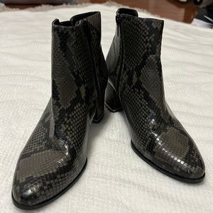 Calvin Klein Snakeskin Ankle Length Booties
